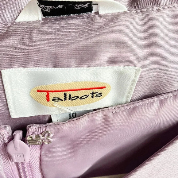 Talbots Pure Silk 2 Piece Sheath Dress + Blazer Set Lilac Purple 10 - Picture 4 of 5
